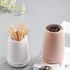 Kreativer Automatischer Zahnstocherhalter Behälter Haushaltstisch Zahnstocherbox Kunststoff Drucktyp Rund Aufbewahrung Zahnstocherspender