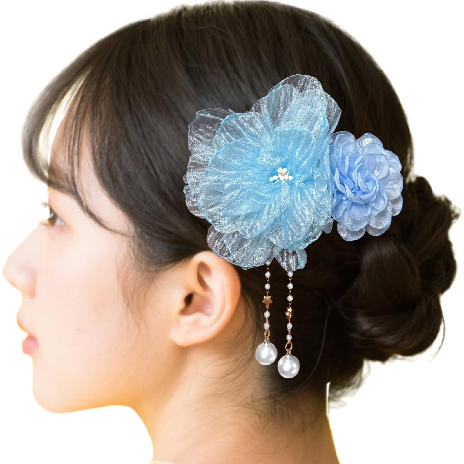 

[ULITU] Japanese-style hair ornament for yukata, dangling hair accessory, Japanese accessories, summer festival, fireworks display, simple floral