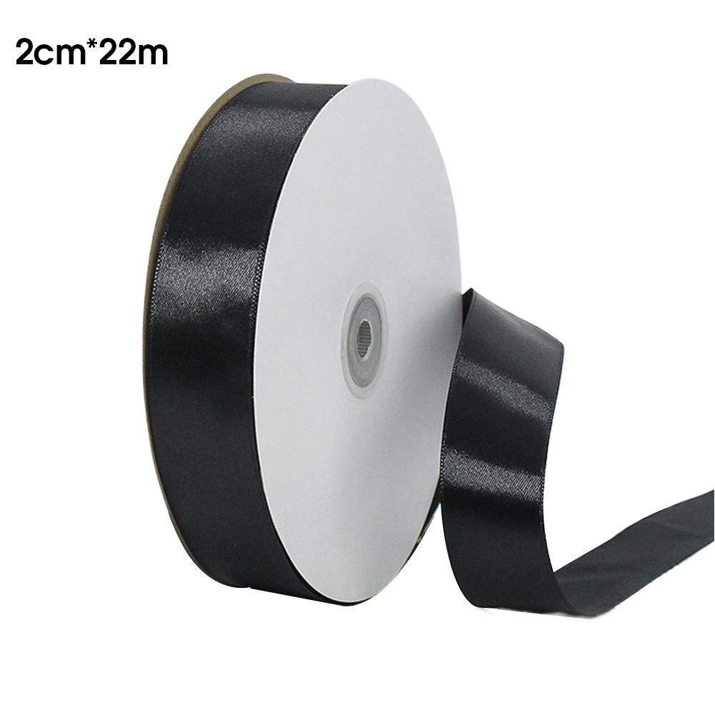 Satin Ribbon Black Polyester Gift Wrapping Bow for Wedding Cake Bouquet DIY Craft Hair Accessory Decoration