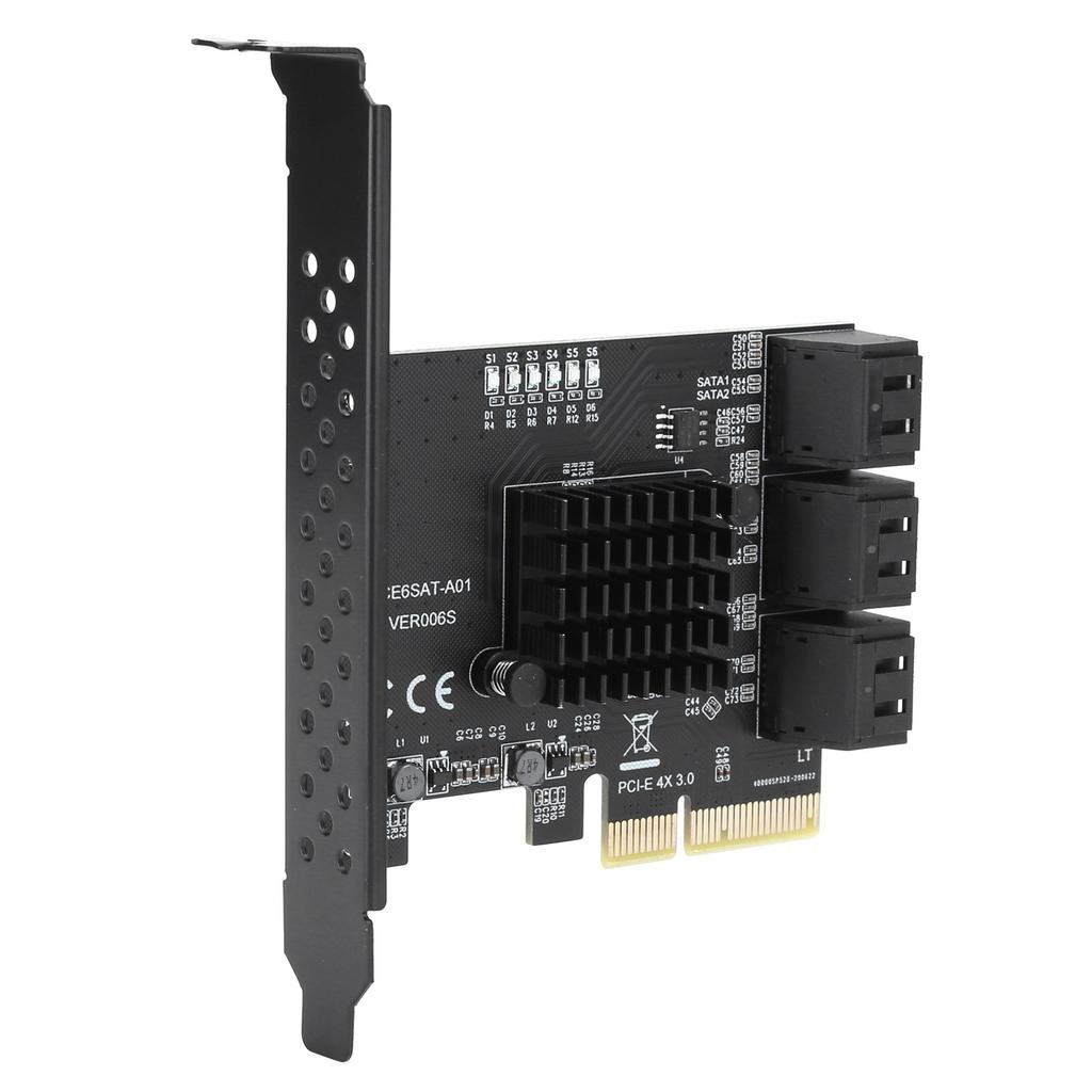 Expansion Card PCIE to 6Port SATA3.0 Hard Disk 6G PCIE3.0 GEN3 4X Interface Hub Adapter