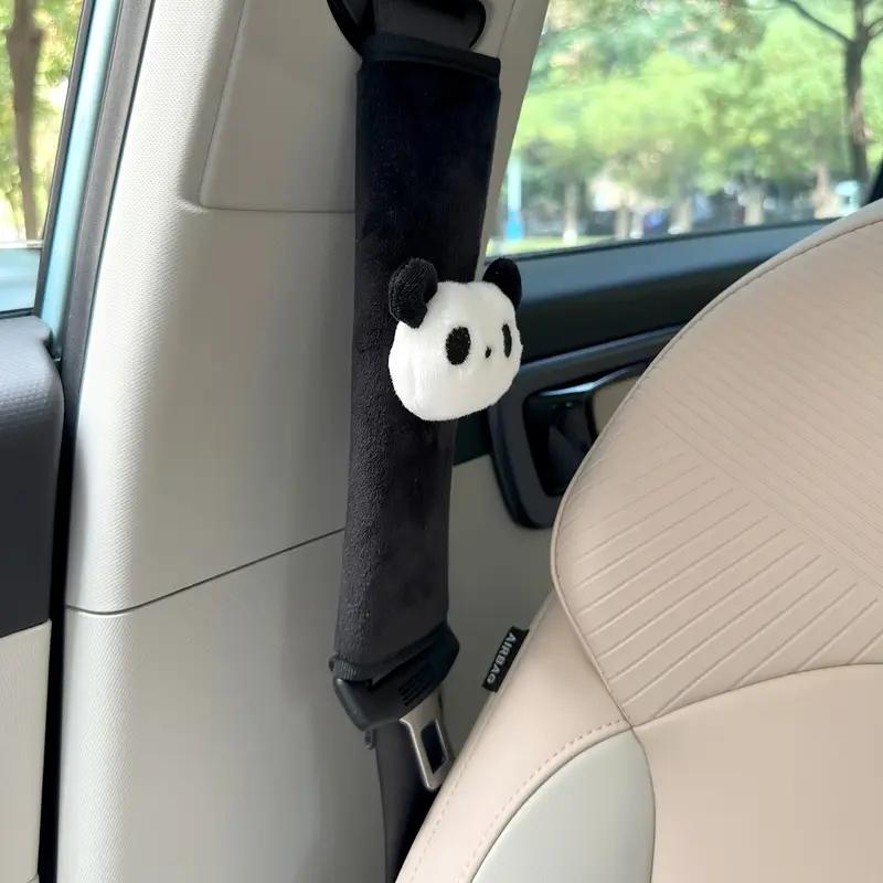 2pc Car Seat Belt Shoulder Pad Creative Cute Panda Decoration Car Interior Seat Belt Shoulder Leak Proof Protective Cover