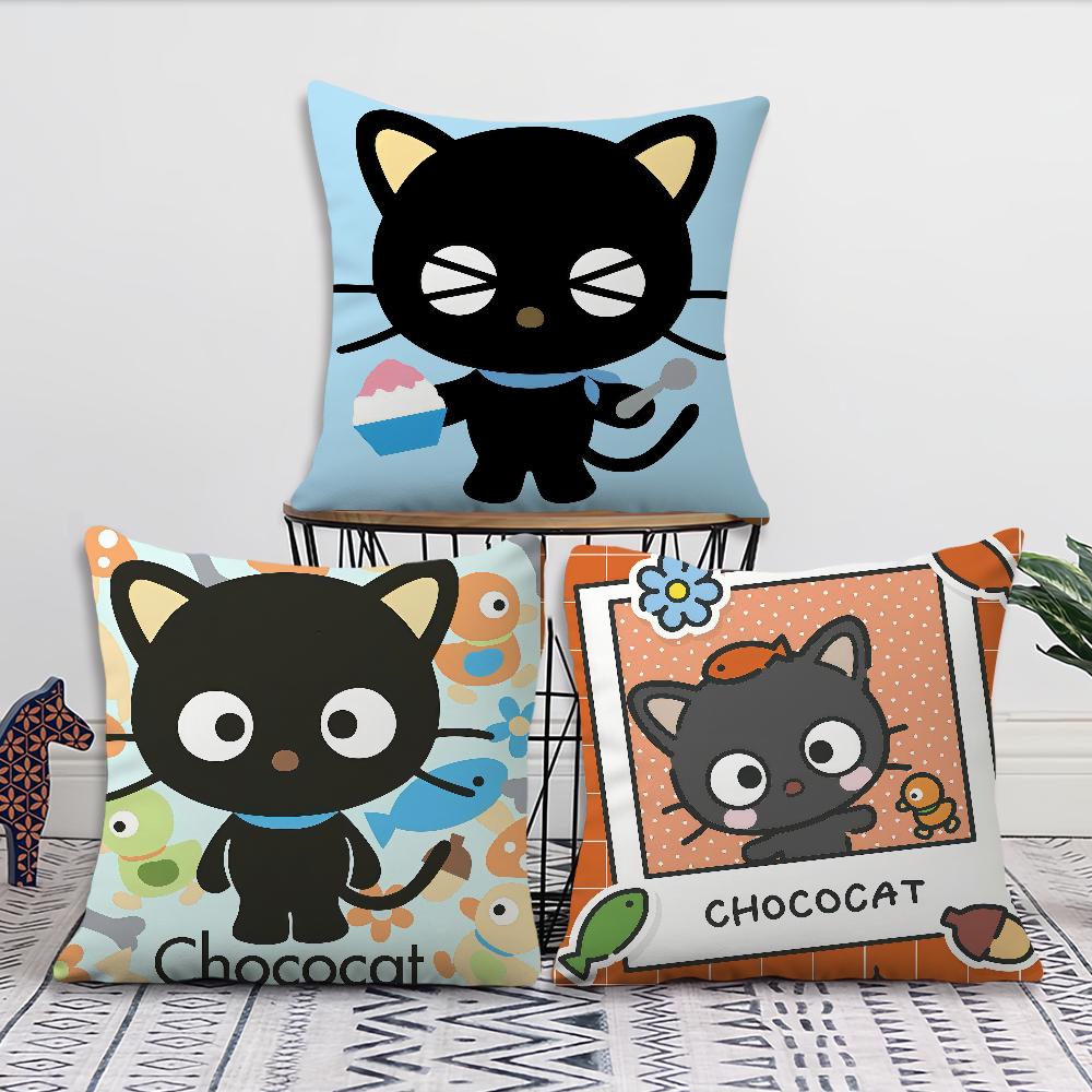 Cute Cartoon Art Chibi Cat C-Chococat Sro Comfort Soft Hogar Pillowcase For Sofa Living Room Bed Home Decor Protective Covers