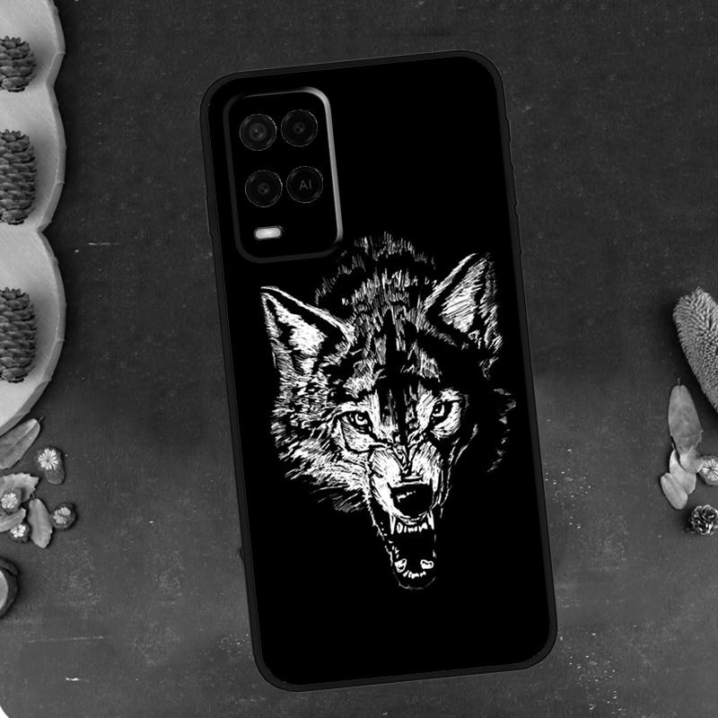 Angry Wolf Phone Case For Oppo A96 A16 A76 A78 A58 A18 A38 A98 A17 A77 A80 A40 A60 A74 A94 A54 A15 A57S