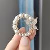 Baroque Circle Butterfly Brooch Trend Rhinestone Circle Brooches Wreath Butterfly Brooch  Girls