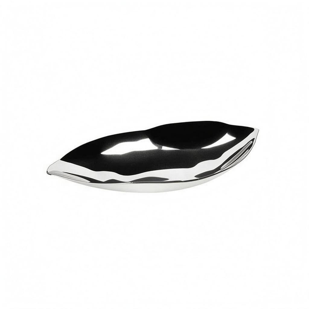 Leaf-Shaped Tray Decorative Aluminum Lustrous Metal Leaf Platter