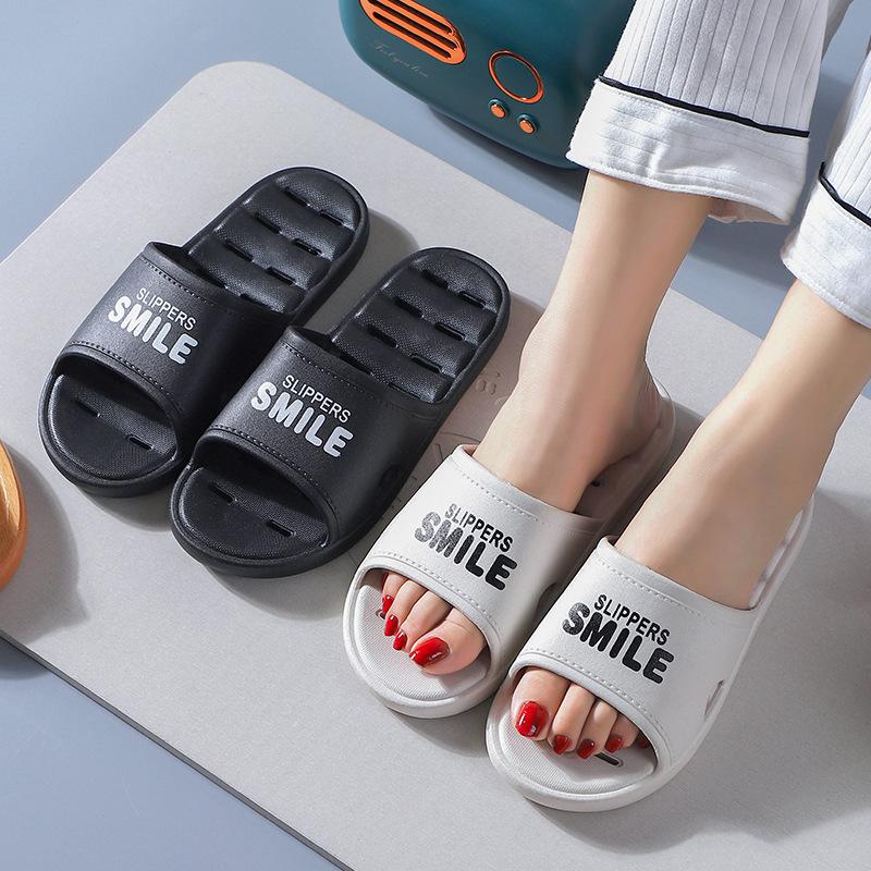 Slippers women's summer simple water leakage indoor home hotel bathroom bath soft bottom couple men's cool slippers