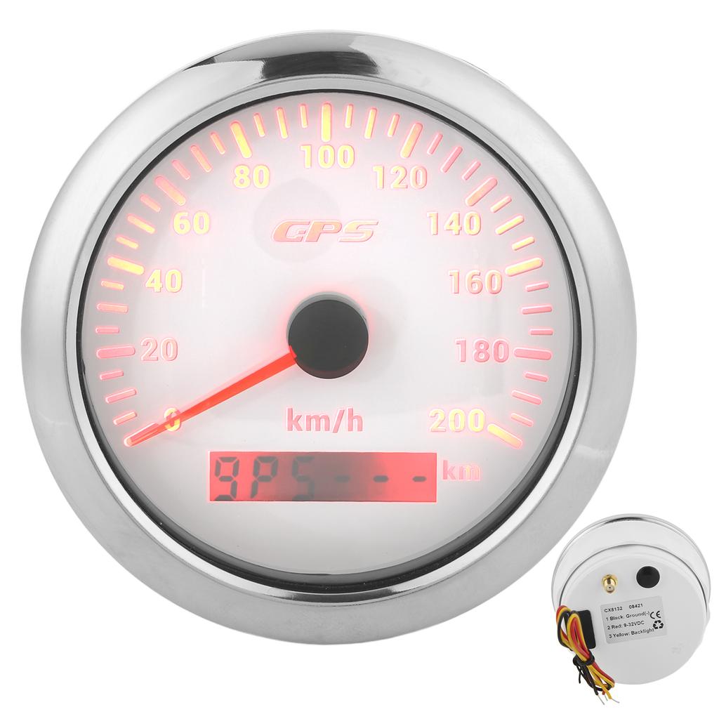 3,3 Zoll GPS-Tachometer 0?200 km/h Geschwindigkeitsmesser mit Hintergrundbeleuchtung IP67 Wasserdicht für Auto Marine Boot