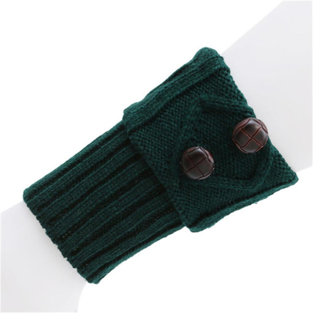 Autumn Winter Women Leg Warmers Socks Solid Color Sports Outdoor Knitted Boot Toppers 2 Button Fashion Boot Cover