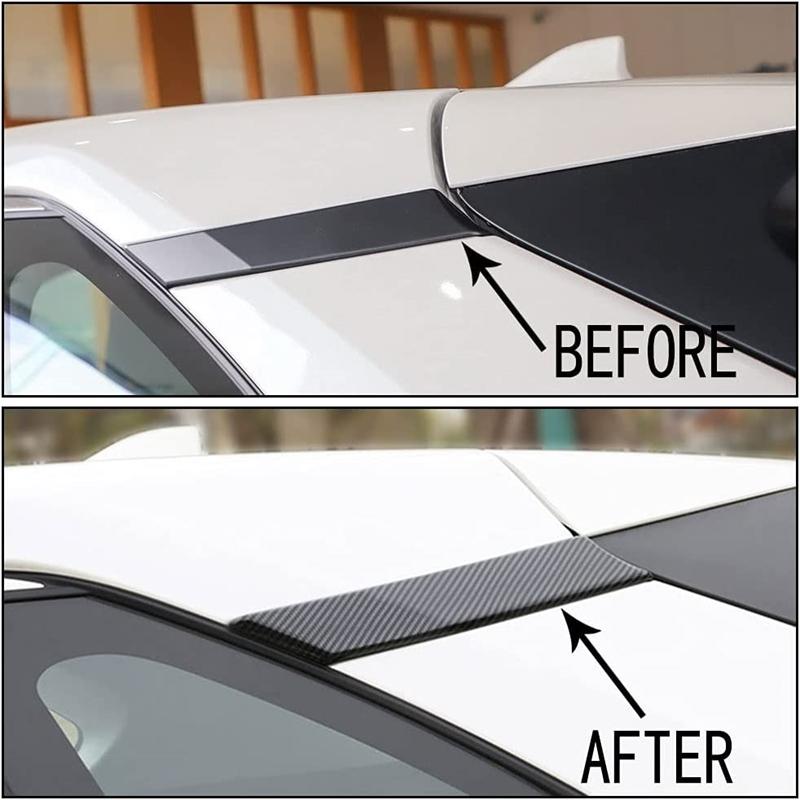 2pcs ABS Carbon Fiber C-Pillar Rear Window Post Molding Cover Trims Decorative Accessories for Toyota RAV4