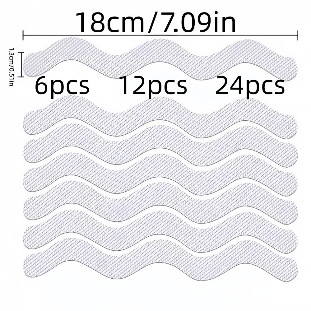 6PCS/12PCS/24PCS Package Strip Anti-slip Stickers Wavy Transparent Bath Tape Sticker Mats Waterproof Stickers Floor  Strips