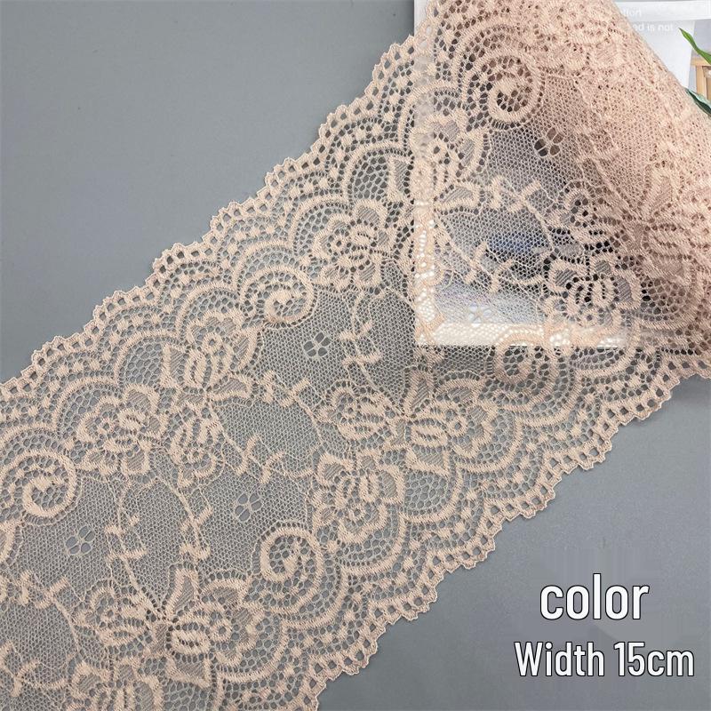 15cm Colorful Soft Elastic Lace Trim for Lingerie and Skirt Hem