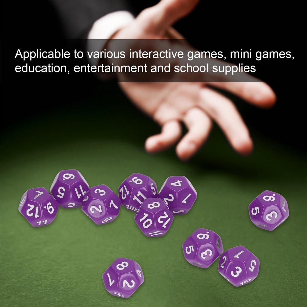 40Pcs 12 Sided Dice Set Polyhedral Dice for Family Party Board Game Pub Game
