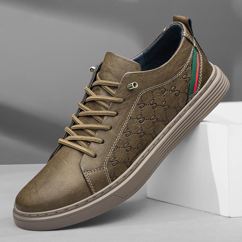 Fashion Trends Leather Men's Oxford Shoes Brogue British Casual Flats Sneakers Wearable Trainers Round Toe Formal Business Shoes