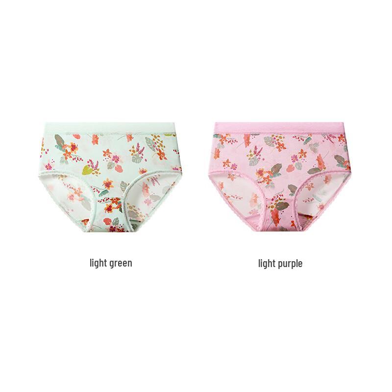 Women's Mulberry Silk Antibacterial Floral Print Mid-Rise Seamless Briefs