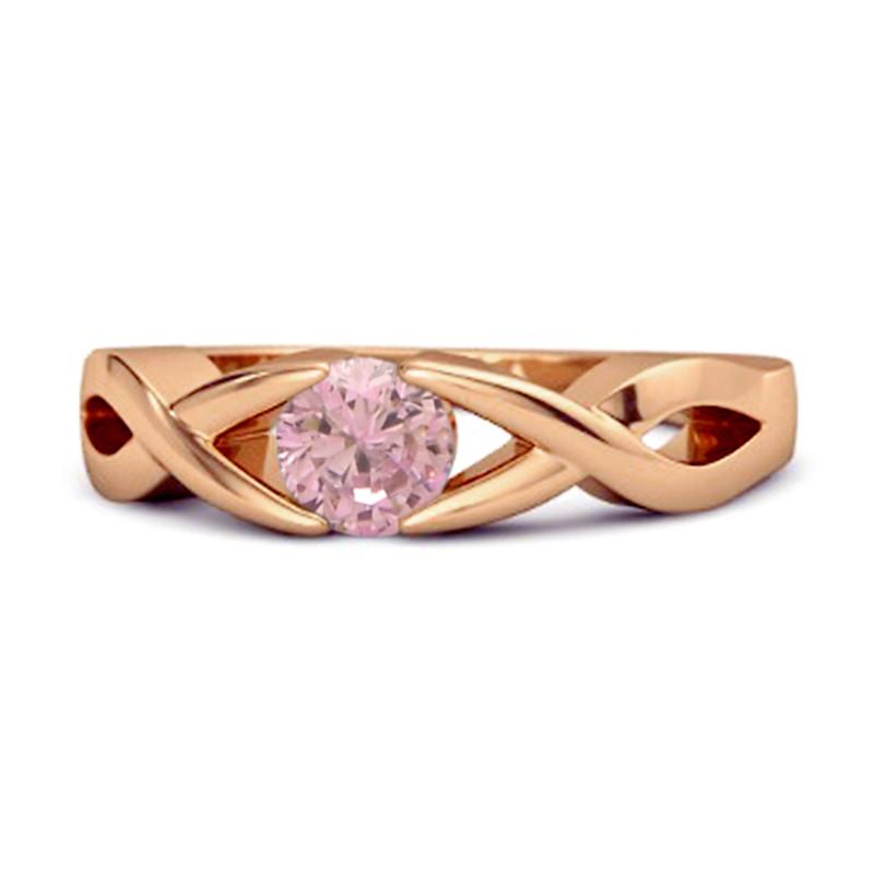 

Pink Topaz Twisted Vine Band Ring - Sterling Silver Rose Gold Vermeil 8.5 рожевий колір золота