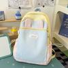Schoolbag milk fufu color matching three-dimensional rabbit ear backpack soft cute girl holiday girlfriends travel fresh age reduction small backpack