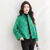 SIBOISHE New Chinese Style Reversible Jacquard Stand-Up Collar Jacket