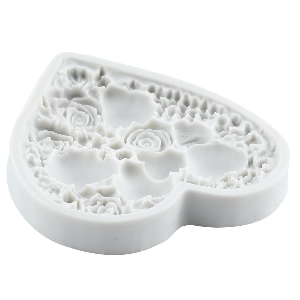 Love Heart Silicone Mold Rose Flower Fondant Molds Cake Decorating Tools Theme Cake Dessert Decorated Chocolate Candy Mold