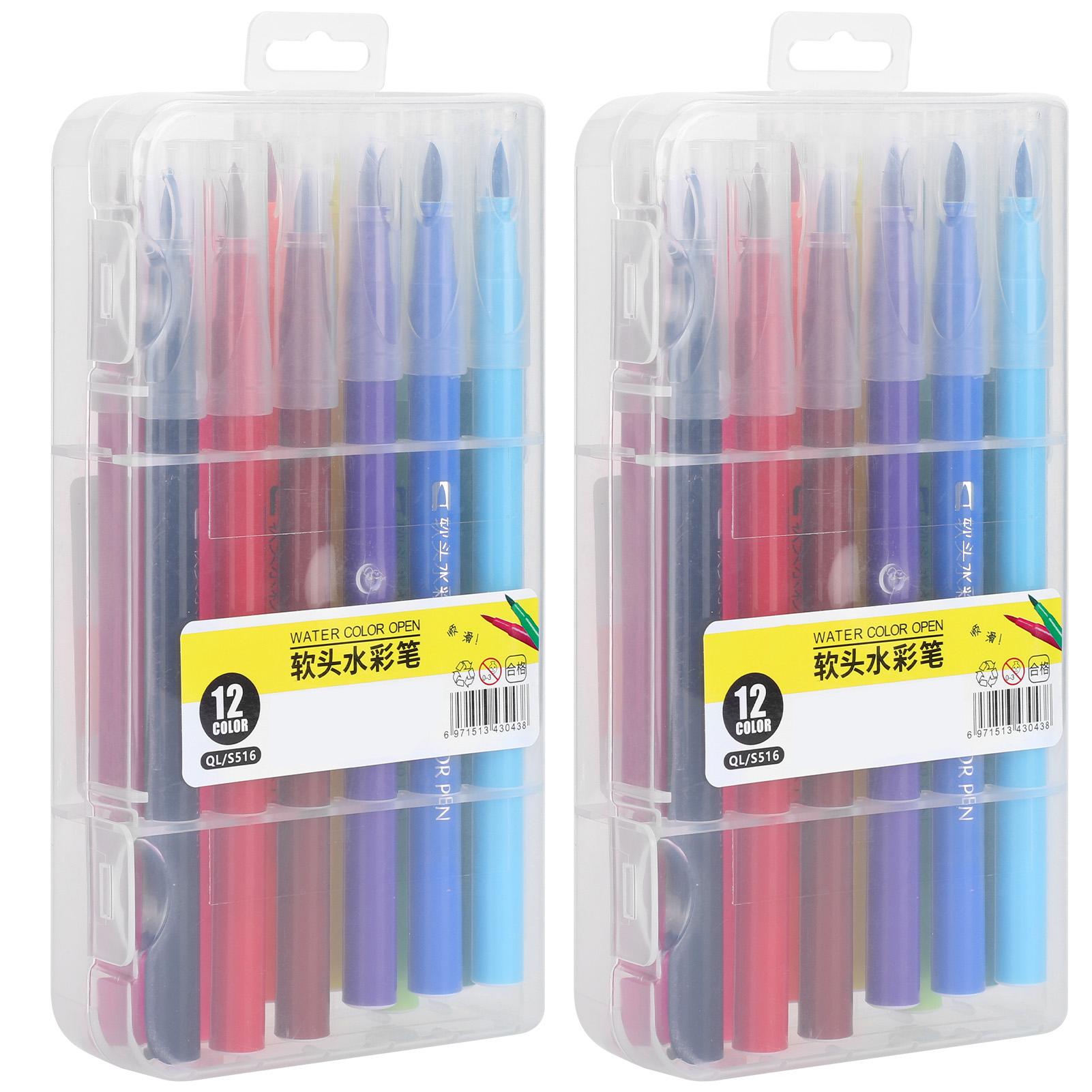 

2 Set Watercolor Painting Pen Drawing Assorted Colors Fine Point Markers Art Tools