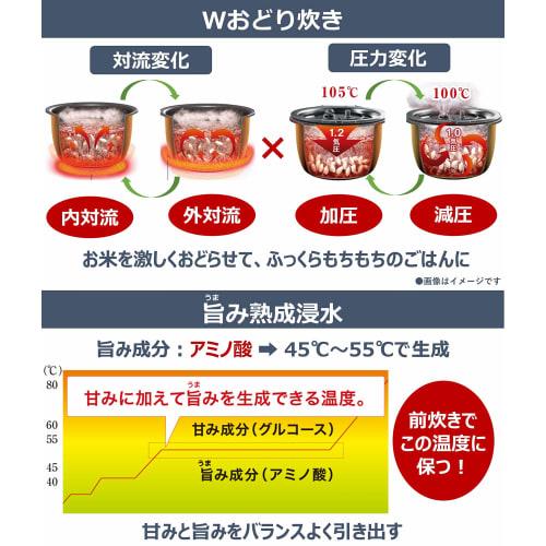 Panasonic Rice Cooker 3 Cups Living Alone Variable Pressure IH W Odori Cooker Fertility White SR-JW058-W