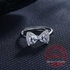 S925 Sterling Silver Bowknot Bow Knot AAA Zircon Rings for Women Fashion Wedding Engagement Party Gift Charm Jewelry