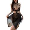 Sex underwear women, deep sexy perspective lace mesh sex clothes hollow backless sex suit