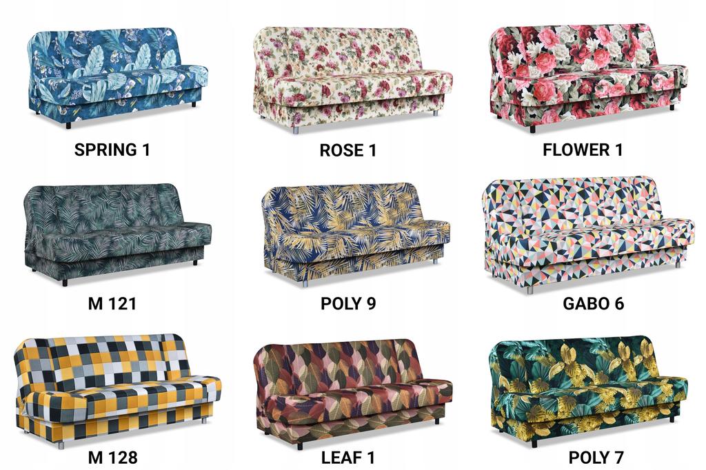 Kanapa sofa Sara Print rozkładana wersalka spania bonell łóżko Family meble 