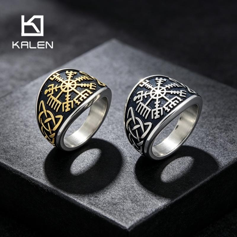 Stainless Steel Larger Viking Rings for Men Punk Vintage Finger Anillos Gifts Biker Party Jewelry Women’s Ring