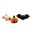 2PCS 3D Filled Plush Hanging String Pendant for Halloween Festive Atmosphere Fun Pumpkin Bat Home Holiday Party Decoration