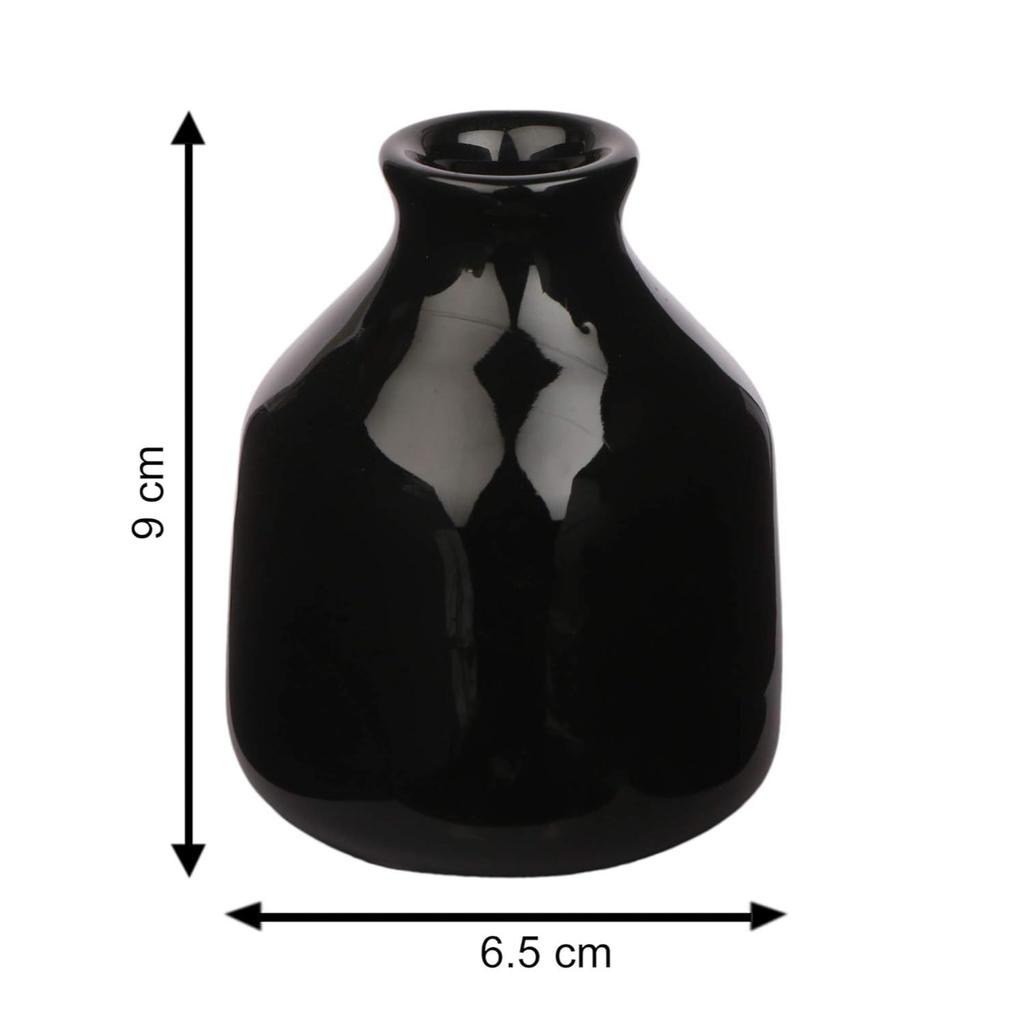 Pure Source India Keramik Schilf Diffusor Topf (3,5 Zoll, Schwarz)