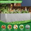 2pcs Tall 8x3x1.5ft Galvanized Raised Garden Bed Outdoor Steel Garden Bed for Vegetables Above Ground Garden Box for Flowers Me