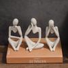 Nordic Sandstone Thinker Figurine: Abstract Art Decoration for Living Room or TV Cabinet.