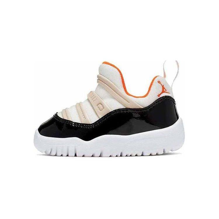 Jordan Air Jordan 11 Retro Little Fle Low Top Toddler Shoes Black White Orange Infant And Toddler BQ7102-108