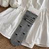 Ladies Spring and Summer Thin Love Wooden Ear Side Lovely Boneless In The Tube Pile Pile Cotton Socks