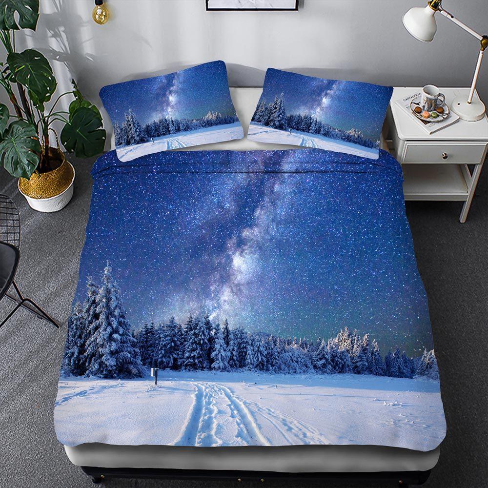 3D Digital Printing Space Star Ebay Three-piece Quilt Cover Pillowcase