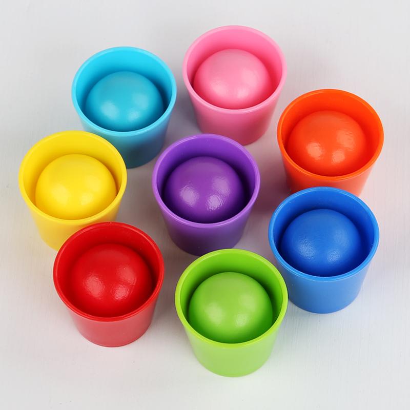 Simulated Bear Feeding Game Montessori Wooden Toy Spoon Training Toy for Early Education Color Classification Cup Stacking