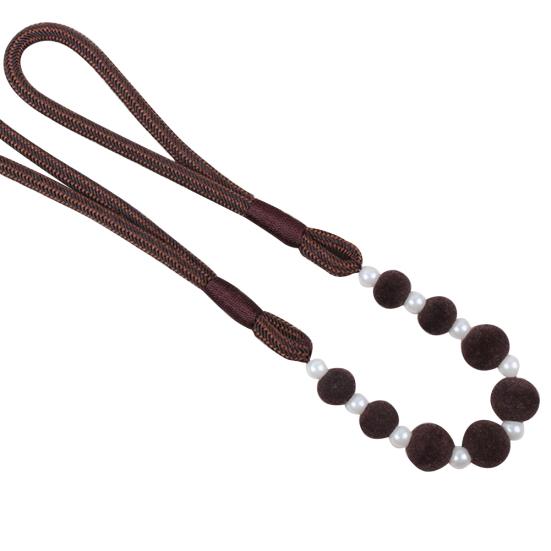 

Искусственный жемчужный шар, бисерные оконные занавески, веревка, галстук, спинка, декор темный кофе