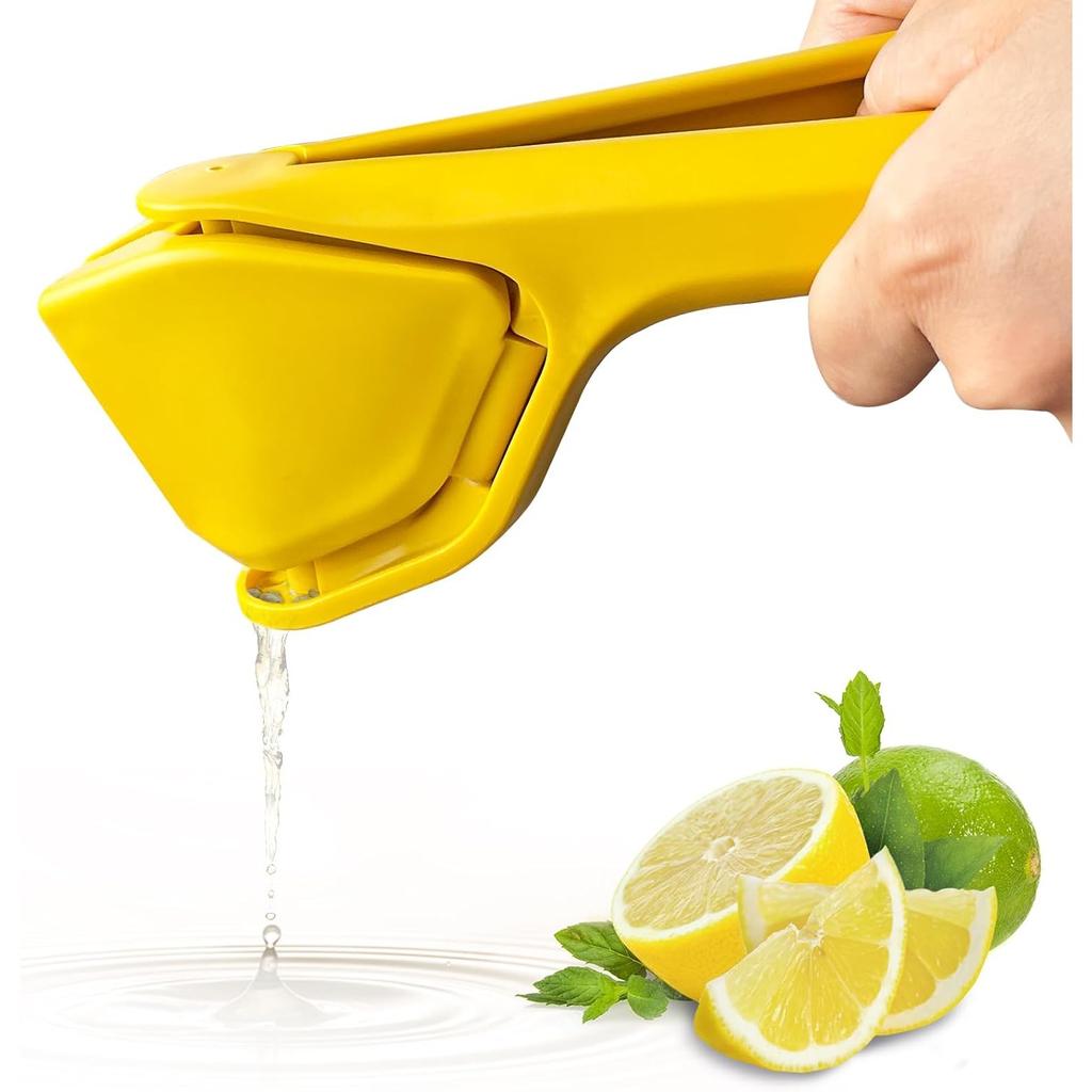 Handheld Lemon Juicer Squeezer Easy To Use Flat Lemon Squeezer with Leverage Squeezer and Built In Strainer for Orange Lime Kiwi