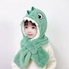 Verdicktes Plüsch Dinosaurier Schal Mütze Set Warmhalten Plüschschal Niedliche Winter Kinder Mütze Outdoor