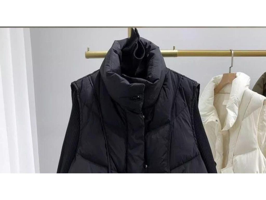 European-Style Women's Thickened Down Cotton Sleeveless Vest - Fashionable Loose Waistcoat for Autumn/Winter