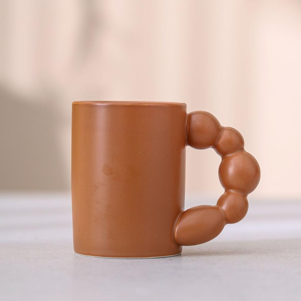 Ceramic Coffee Cup Large Capacity Macaron Color Mug Irregular Latte Cup