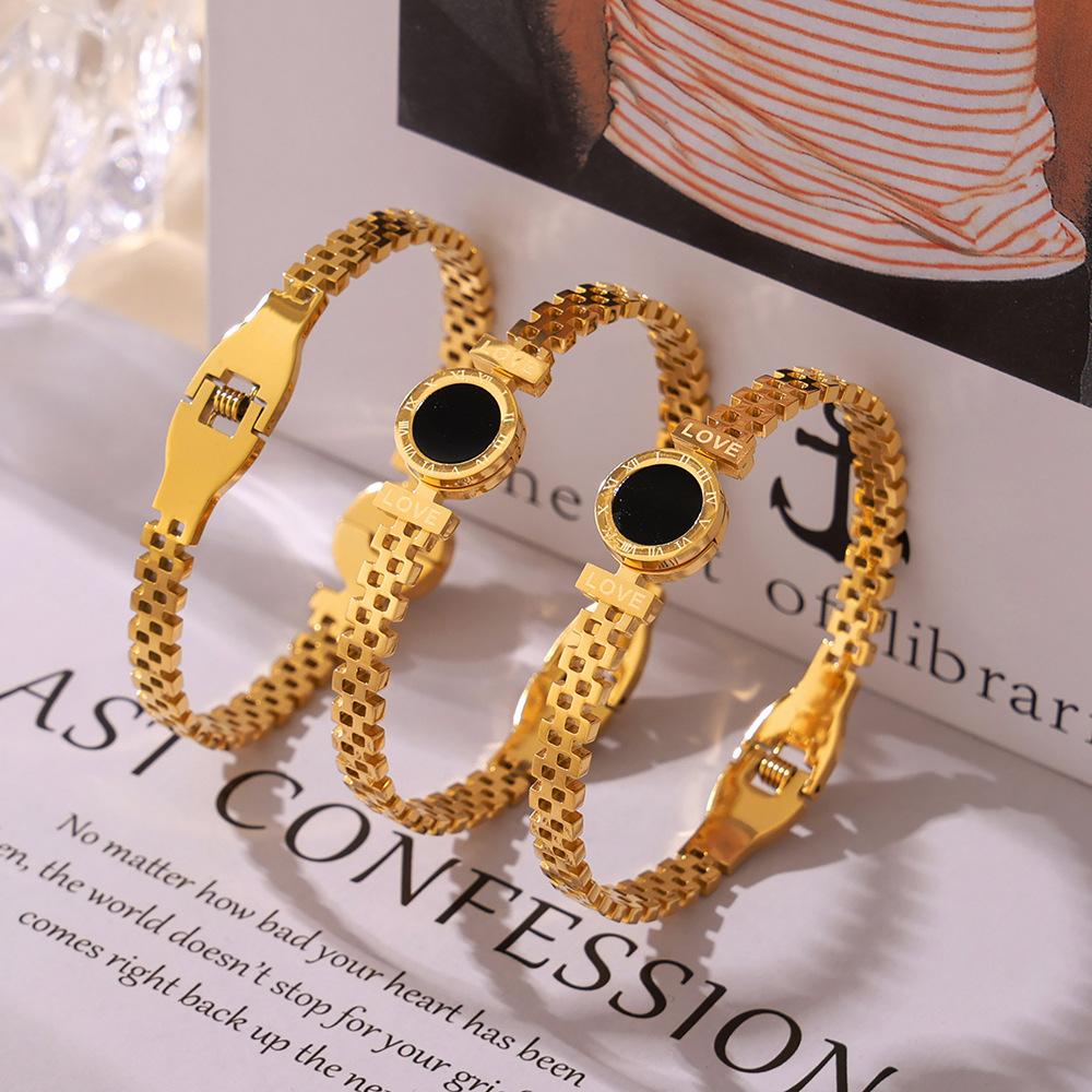 1PC Men's and Women's Fashion Roman Digital Stainless Steel Bracelet for Date, Travel, Banquet, Party, Festival Dressing Gifts