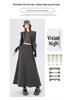 2025 New Design Women's Irregular Gray Woolen A-Line Tie-Up Long Skirt for Autumn/Winter