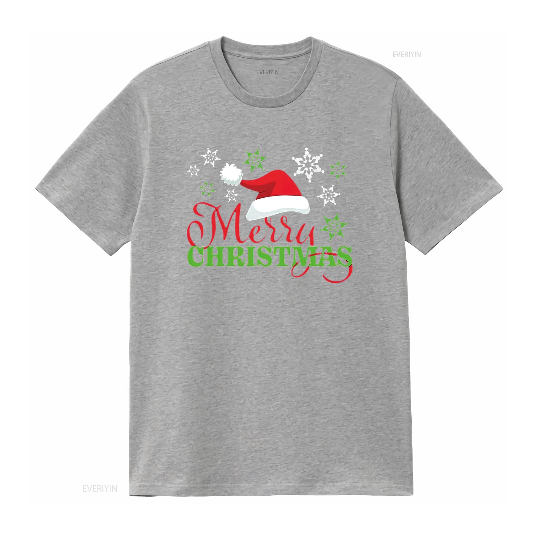 

Merry Christmas Santa Hat And Snowflakes Women S Plus Size T Shirt Black vintage Washed Casual designer clothes Stretched S