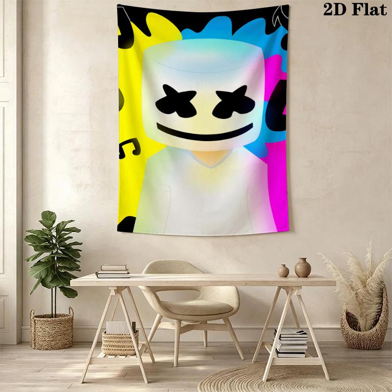 Marshmello-themed Print Pattern Home Decor Tapestry, Wall Hanging, Decorative RV Wall Cloth.XGT0914018