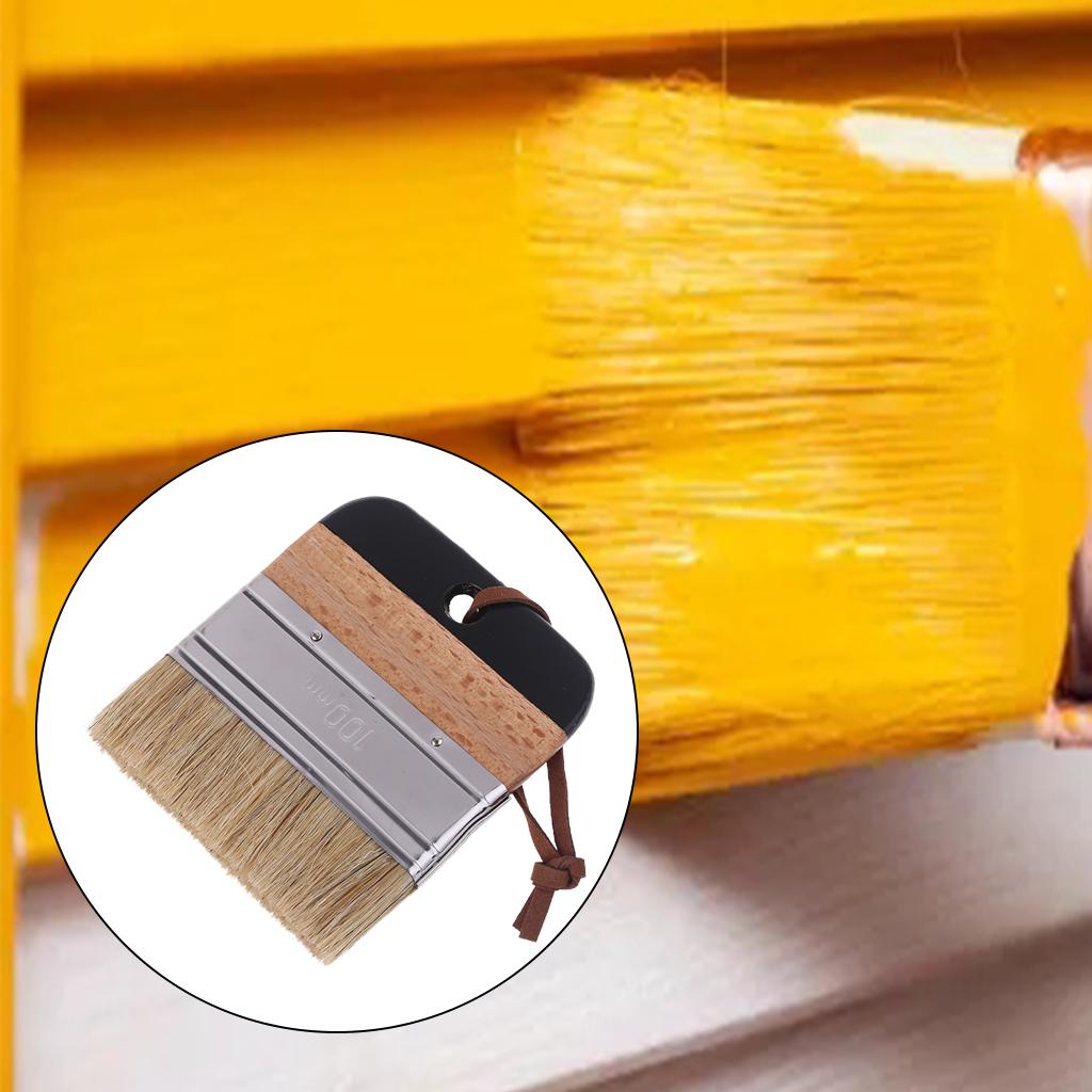 Natural Bristle Brush Wide Flat Chalk and Wax Paint Brush DIY Painting and Waxing Tool for Home Decor, Wood Projects