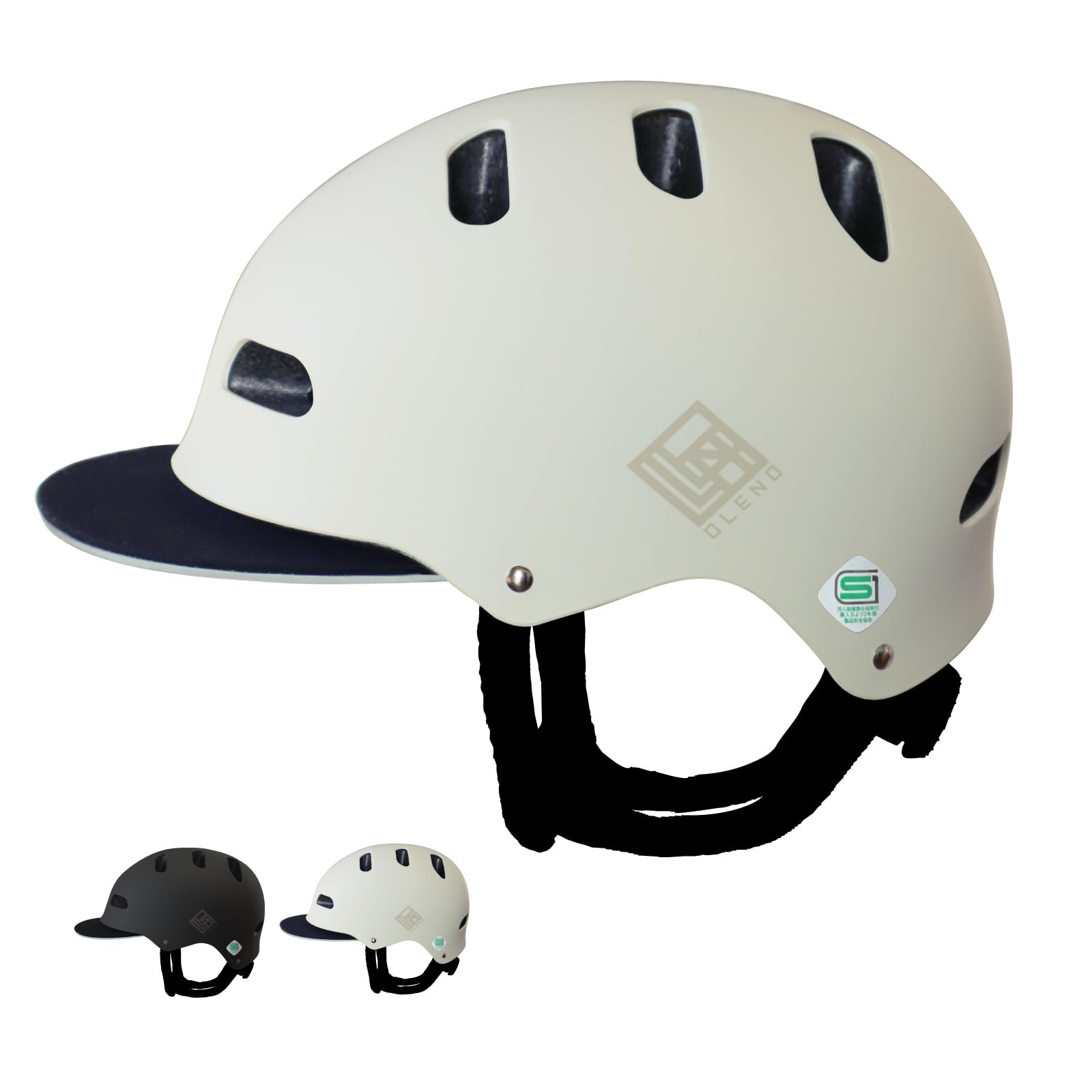 

Bicycle Helmet OLENO Adult ABS Size OLENO Unisex Helmet [SG Standard] [Ultra-Hard Material] M/L Cap-Style (Ecru White, L)