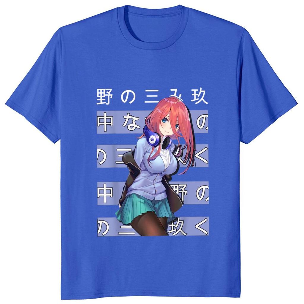 Funny Anime Character Unisexga Fans Camiseta 100 Cotton Summer Casual Oversized Unisex EU Size T Shirts Miku Nakano Tshirt tops