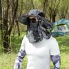 Wide Brim Men Sun Hat with Shawl Veil Camouflage Caps Mask Set Fisherman Hat  Unisex