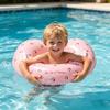 Love Heart Kids Swimming Ring with Handle Summer Baby Inflatable Swim Ring Thickened PVC Pool Float Tube Ring Toy